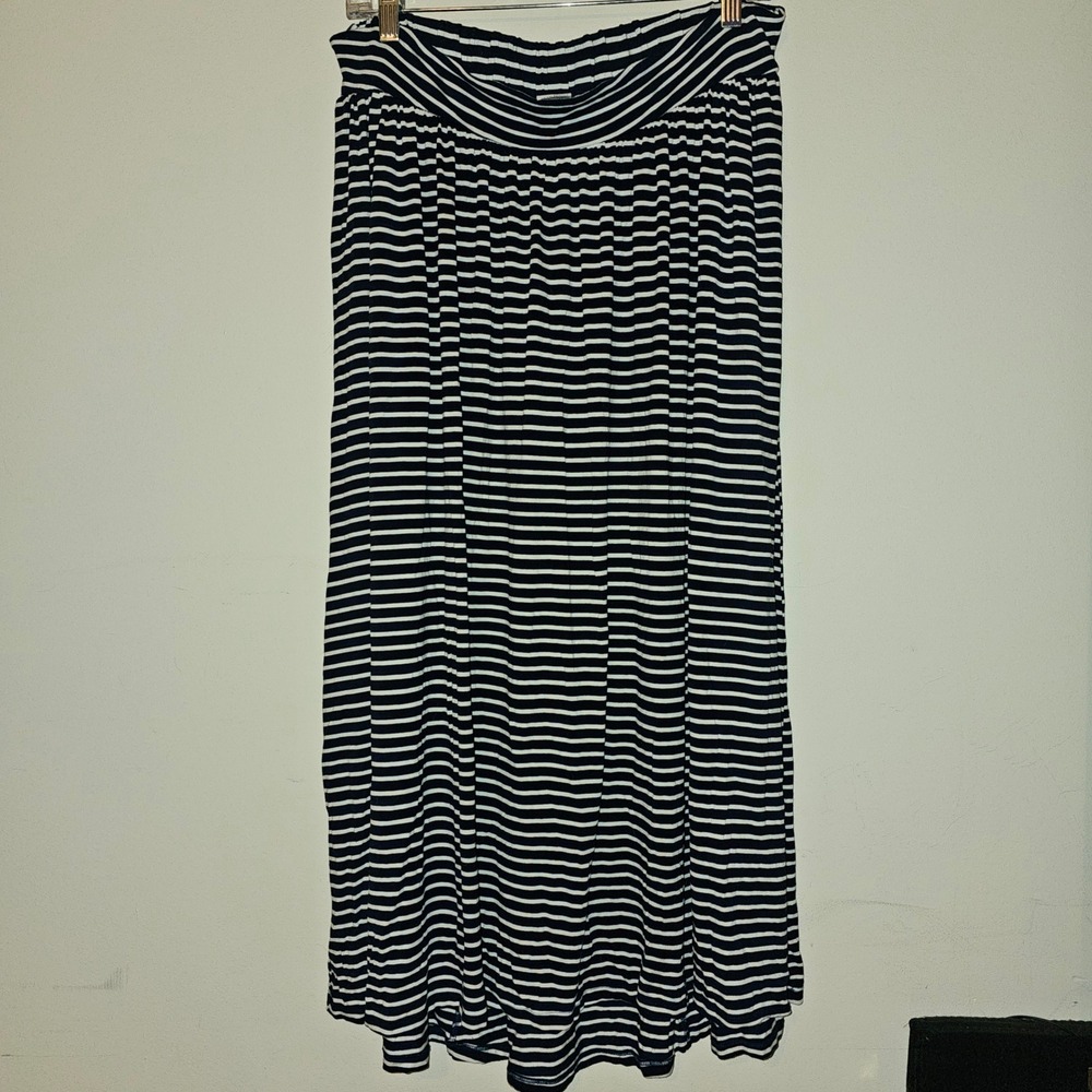 Liz Lange Maternity Navy Blue White Striped Maxi Skirt Small Target Stretch